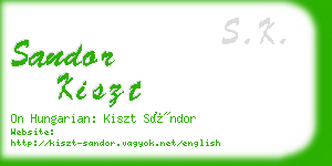 sandor kiszt business card